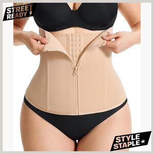 Waist Trainer Corset Shapewear Tummy Control Zipper Cincher Body Shaper